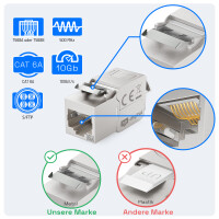 Network socket with 3 x Keystone module CAT 6a RJ45 flush-mo