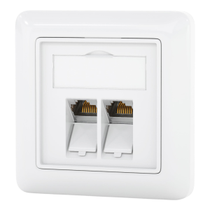 Netzwerkdose mit 2 x Keystone Modul CAT 7 RJ45 Unterputz...