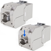 Network socket with 1 x Keystone module CAT 7 RJ45 flush-mou