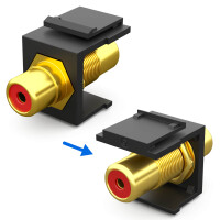 Multimedia keystone module red RCA connector Cinch/RCA connector black