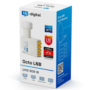 LNB Octo hb-digital UHD 808 W für 8 Teilnehmer extrem Witterungsbeständig