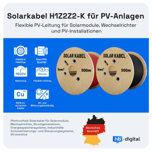 300m Solar cable 6 mm² H1Z2Z2-K Photovoltaic cable for 