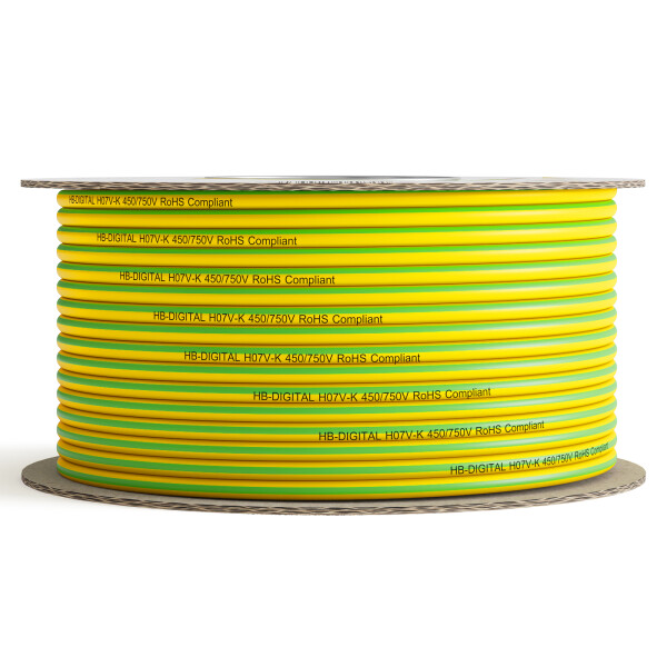 hb-digital 25m Erdungskabel 6mm2 PVC Aderleitung H07V-K Flexibel für PV