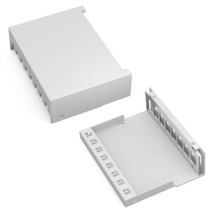 Patchpanel for Keystone Modules 4/6/8/12/16 Port Patch Panel Enclosure light grey
