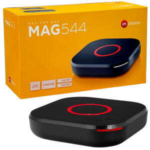 MAG 544 IPTV Set Top Box mit 4K und HEVC H 265 Unterstützung Linux