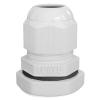 Presse-étoupe métrique M20x1,5 plastique blanc