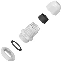 Presse-étoupe métrique M20x1,5 plastique blanc