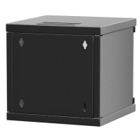 Netzwerkschrank 10 Zoll 6HE Wandgehäuse schwarz montier