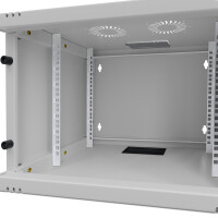 Netzwerkschrank 19 Zoll 7HE Wandgehäuse hellgrau unmont