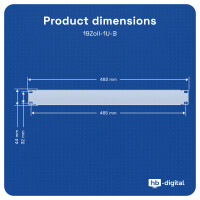 19 inch rack panel 1U for server cabinet steel black 4
