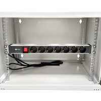 19-inch socket strip 7-way for 1U server cabinet