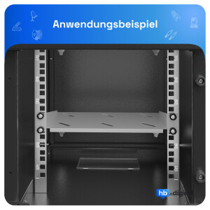 10 Zoll Fachboden 1HE für Netzwerkschrank 150mm hellgra