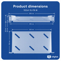 10 Zoll Fachboden 1HE für Netzwerkschrank 150mm hellgra