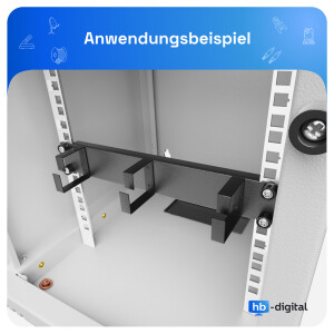 10 Zoll Kabelführungspanel 1HE mit 3x Bügel schwar