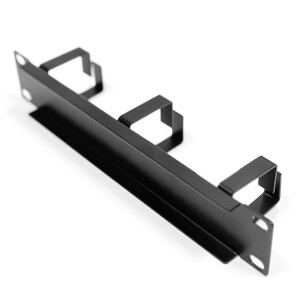10 inch cable management panel 1U with 3x brackets black