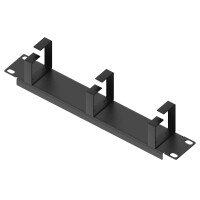 10 inch cable management panel 1U with 3x brackets black 4