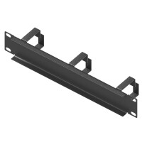 10 inch cable management panel 1U with 3x brackets black 5