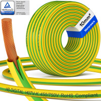 Meterware Erdungskabel 10mm2 H07V-K PVC grün-gelb flexi