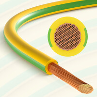 Meterware Erdungskabel 10mm2 H07V-K PVC grün-gelb flexi