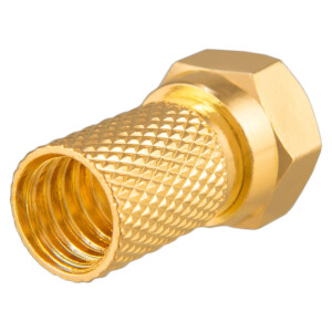 F-connector with rubber seal for coaxial cable 7mm - 8.2mm gold-plated / nickel-plated
