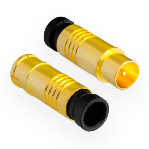 Kompression IEC-Stecker IEC-Buchse für Koaxkabel Ø 6,8 - 7,2 mm  vergoldet vernickelt