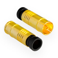Kompression IEC-Stecker IEC-Buchse für Koaxkabel Ø 6,8 - 7,2 mm  vergoldet vernickelt