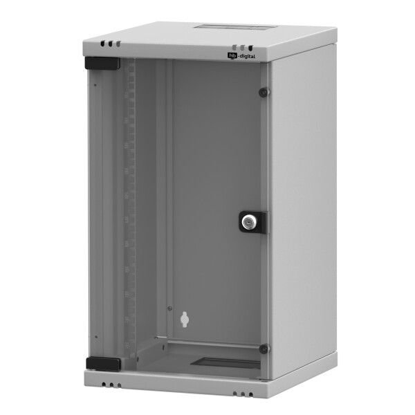 Network cabinet 10 inch 12U wall-mounted housing light grey