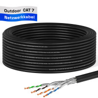 15m Netzwerkkabel CAT 7 Outdoor LAN Datenkabel max. 1000 MHz