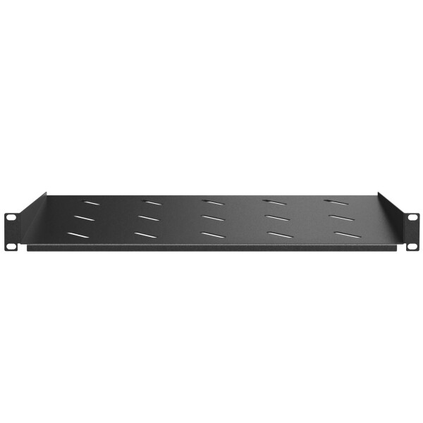 Étagère Fixe 1U Pour Armoire Rack 19" - Profondeur 300 Mm, Charge Max 25 Kg - Noir RAL 9005 - Compatible Serveurs & Équipements Réseau