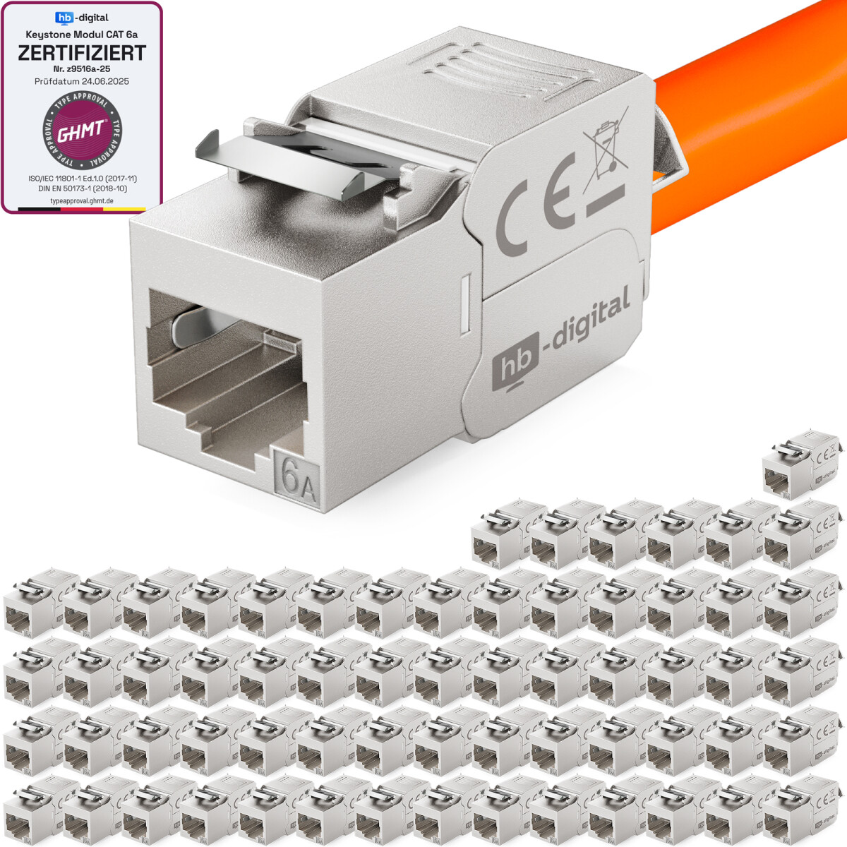 RJ45 Keystone Modul Cat.6a im SET 64 Stk. | hb-digital.de, 149,90
