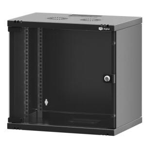Network cabinet 19 inch 9U wall-mounted housing black to...
