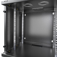 Netzwerkschrank 19 Zoll 9HE Wandgehäuse schwarz unmonti