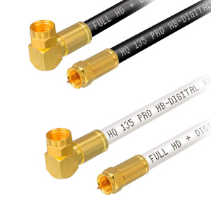 1m - 50m SAT Connection Cable 135dB 4-way shielded steel...