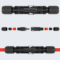 100m de câble solaire 6mm² en noir + 10x paires d