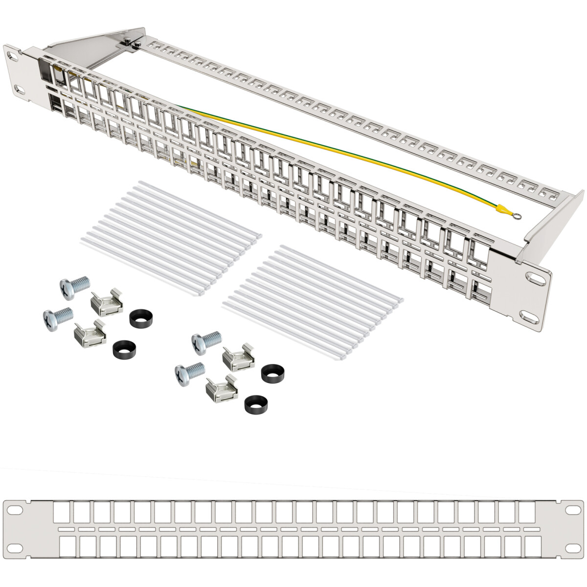 PATCH PANEL BLANK 24 PORT 1U 19 FTP FÜR KEYSTONE MODULE GRAU LANBERG | Lanberg