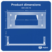 19-inch 2U Wall Mount Bracket – Vertical Rack in Black