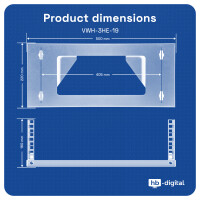 19-inch 3U Wall Mount Bracket – Vertical Rack in Black