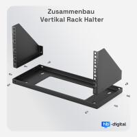 19-inch 4U Wall Mount Bracket – Vertical Rack in Black