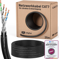 25m Direct burial network cable CAT 7 Double jacket max. 100