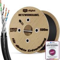 500m Direct burial network cable CAT 7 Double jacket max. 10