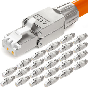 24 Pcs. RJ45 plug CAT 7 network plug LSA STP zinc alloy...