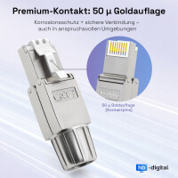 48 Pcs. RJ45 plug CAT 7 network plug LSA STP zinc alloy narr