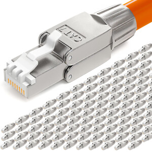 100 Pcs. Connecteur CAT 7 RJ45 mâle sans outil STP...