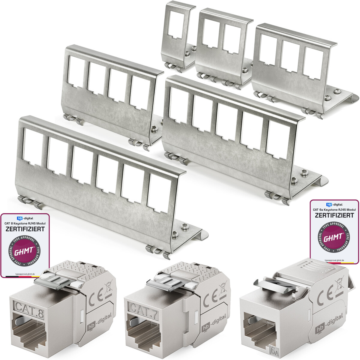Hutschienenadapter mit RJ45 Keystone Modul CAT 6a CAT 7 CAT 8.1, 4,99