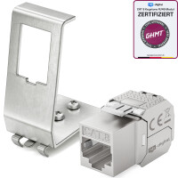 1-Port Hutschienenadapter mit CAT 8.1 Keystone Modul RJ45