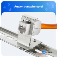 1-Port Hutschienenadapter mit CAT 8.1 Keystone Modul RJ45 7