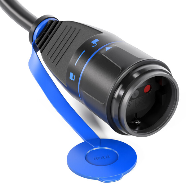 Electraline 01659 Rallonge IP44 (câble de 5 m, H07RN-F 3G1.5, pour l' extérieur et l'utilisation sur Les Chantiers) Noir
