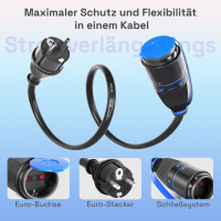 20m Outdoor Extension Cable H07RN-F IP44 with Safety Lock up