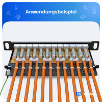 Patchpanel CAT 6 - 12 port 10 zoll 0,5HE Schwarz 6