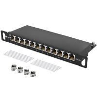 Panneau de brassage CAT 6a – 12 ports 10 pouces 0,5U N